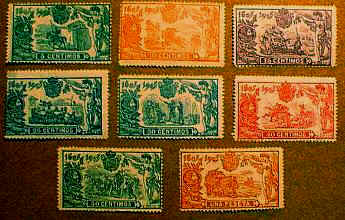 De la exposición "Cervantes encantado". Emisión conmemorativa del III Centenario del Quijote (1905)