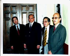 De Izqda. a Dcha. Santiago Romagosa, Alfonso Alcocer, Luis Palacios y ...